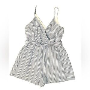 Purple Snow Striped Sleeveless Romper